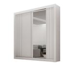 Guarda-roupa Solteiro MDF 2 Portas de Correr 2 Gavetas com Espelho Milano Leifer Móveis