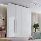 Guarda Roupa Solteiro MDF 4 Portas 3 Gavetas Paris Plus Branco