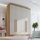 Guarda Roupa Solteiro MDF 4 Portas 3 Gavetas Paris Plus