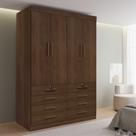 Guarda-roupa Solteiro Mdf 4 Portas 8 Gavetas Marselha Plus