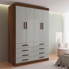 Guarda-roupa Solteiro Mdf 4 Portas 8 Gavetas Marselha Plus