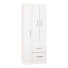 Guarda Roupa Solteiro Milão 3 Portas Branco Brilho Poquema