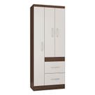 Guarda Roupa Solteiro Milão 3 Portas Chocolate Off White Poquema Guarda Roupa Solteiro Milão 3 Portas Chocolate Off White Poquema