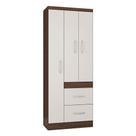 Guarda Roupa Solteiro Milão 3 Portas Chocolate Off White - Poquema