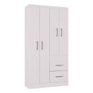 Guarda Roupa Solteiro Milão 4 Portas Branco Brilho Poquema