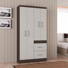 Guarda Roupa Solteiro Milão 4 Portas Chocolate Off White - Poquema