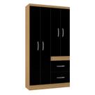 Guarda Roupa Solteiro Milão 4 Portas Damasco Preto Poquema Guarda Roupa Solteiro Milão 4 Portas Damasco Preto Poquema