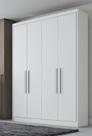 Guarda Roupa Solteiro Moderni 4 Portas Branco - Novo Horizonte