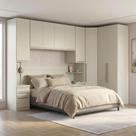 Guarda Roupa Solteiro Modulado 5 Peças com Cabeceira 9 Portas 6 Gavetas Seletto Areia