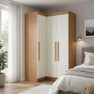 Guarda-Roupa Solteiro Modulado Cecília 3 Portas Cinamomo/Off White - Pnr Móveis