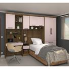 Guarda Roupa Solteiro Modulado com Escrivaninha Paris Luciane M01 Cor:Cinnamon