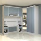 Guarda Roupa Solteiro Modulado Cp03 Taiga Branco/Grey L01 - Mpozenato