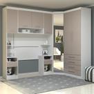 Guarda Roupa Solteiro Modulado Cp05 Taiga Branco/Cinnamon L01 - Mpozenato