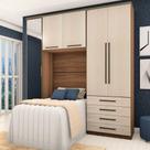 Guarda Roupa Solteiro Modulado E 4 Gavetas Vanilla C/ Legno