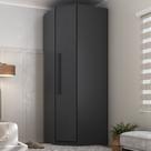 Guarda-Roupa Solteiro Modulado Lugano 1 Porta 2 Prateleiras Grafite - Hecol Móveis