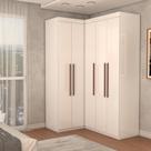 Guarda-Roupa Solteiro Modulado Odisseia 5 Portas 12 Prateleiras Branco - Panorama Móveis