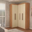 Guarda-Roupa Solteiro Modulado Odisseia 5 Portas 12 Prateleiras Cinamomo/Off White - Panorama Móveis