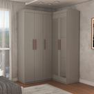 Guarda-Roupa Solteiro Modulado Odisseia 5 Portas 12 Prateleiras com Espelho Onix - Panorama Móveis