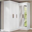 Guarda-Roupa Solteiro Modulado Paris 5 Portas com Espelho Branco - Maxel