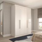 Guarda-Roupa Solteiro Mykonos 4 Portas 2 Gavetas Branco - Panorama Móveis Guarda-Roupa Solteiro Mykonos 4 Portas 2 Gavetas Branco - Panorama Móveis