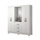 Guarda-Roupa Solteiro NT 5015 - 4 Portas 3 Gavetas com Espelho Central - Notável Guarda-Roupa Solteiro NT 5015 - 4 Portas 3 Gavetas com Espelho Central - Notável