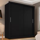 Guarda Roupa Solteiro Paloma 2 Portas Preto Fosco