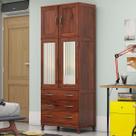 Guarda-Roupa Solteiro Paris 4 Portas 3 Gavetas com Espelho Madeira Maciça Mogano 361 - Lanes