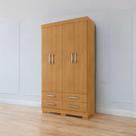 Guarda Roupa Solteiro Parma 4 Portas 4 Gavetas Naturalle MDP
