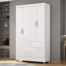 Guarda Roupa Solteiro Pequeno Ideal 4 Portas 2 Gavetas Branco - Vila Rica Guarda Roupa Solteiro Pequeno Ideal 4 Portas 2 Gavetas Branco - Vila Rica