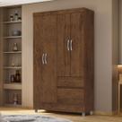 Guarda Roupa Solteiro Pequeno Ideal 4 Portas 2 Gavetas Marrom - Vila Rica Guarda Roupa Solteiro Pequeno Ideal 4 Portas 2 Gavetas Marrom - Vila Rica