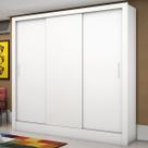 Guarda-Roupa Solteiro Porto 3 Portas de Correr 6 Prateleiras Branco - Carioca Móveis Guarda-Roupa Solteiro Porto 3 Portas de Correr 6 Prateleiras Branco - Carioca Móveis