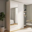 Guarda Roupa Solteiro Premium Salvador Plus 138cm com Espelho 2 Portas 2 Gavetas Yescasa