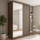 Guarda Roupa Solteiro Premium Salvador Plus 138cm com Espelho 2 Portas 2 Gavetas Yescasa