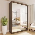 Guarda Roupa Solteiro Premium Salvador Top 138cm com Espelho 2 Portas 2 Gavetas Yescasa