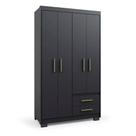 Guarda-Roupa Solteiro Primacy 4 PT 2 GV Preto Guarda-Roupa Solteiro Primacy 4 PT 2 GV Preto