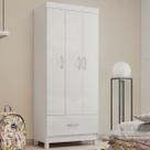 Guarda-Roupa Solteiro Prince 3 Portas 1 Gaveta Branco - Demóbile
