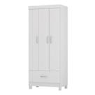 Guarda Roupa Solteiro Prince 3 Portas e 1 Gaveta Branco - Demóbile