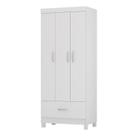 Guarda Roupa Solteiro Prince 3 Portas e 1 Gaveta Branco - Demóbile