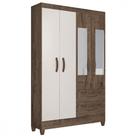 Guarda-Roupa Solteiro Real 4 Portas 2 Gavetas com Espelho Atualle Móveis