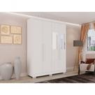 Guarda Roupa Solteiro Recife 4 Portas 2 Gavetas Branco MDP