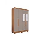 Guarda Roupa Solteiro Recife 4 Portas 2 Gavetas Cinamomo-off White MDP