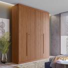 Guarda Roupa Solteiro Ripado 4 Portas 2 Gavetas Antony