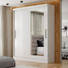 Guarda-Roupa Solteiro Sedona 2 Portas 2 Gavetas com Espelho Flex Branco - Panorama Móveis