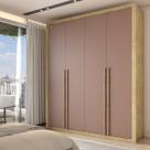 Guarda-Roupa Solteiro Severo 4 Portas 3 Gavetas Capuccino/Terracota - Panorama Móveis