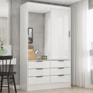 Guarda-Roupa Solteiro Sevilha 2 Portas 6 Gavetas Branco - Carioca Móveis