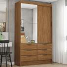 Guarda-Roupa Solteiro Sevilha 2 Portas 6 Gavetas Freijo - Carioca Móveis