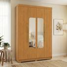 Guarda-Roupa Solteiro Siena com Espelho 4 Portas 3 Gavetas 100% MDF Marrom/Cerejeira Guarda-Roupa Solteiro Siena com Espelho 4 Portas 3 Gavetas 100% MDF Marrom/Cerejeira