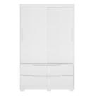 Guarda Roupa Solteiro Sole 02 portas de correr Branco Freijo - Móveis Albatroz