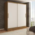Guarda-Roupa Solteiro Swift 2 Portas 2 Gavetas Cinamomo/Branco - Panorama Móveis