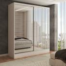 Guarda-Roupa Solteiro Swift 2 Portas 2 Gavetas com Espelho Branco - Panorama Móveis